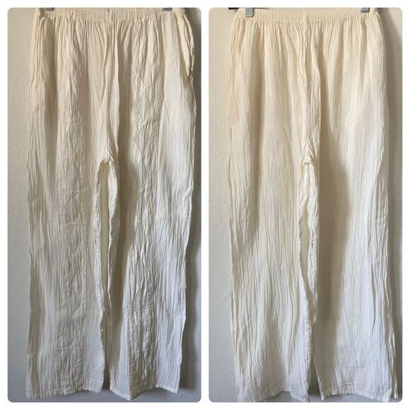 Cotton Crinkle Effect Summer Pants - Picture 3 of 7